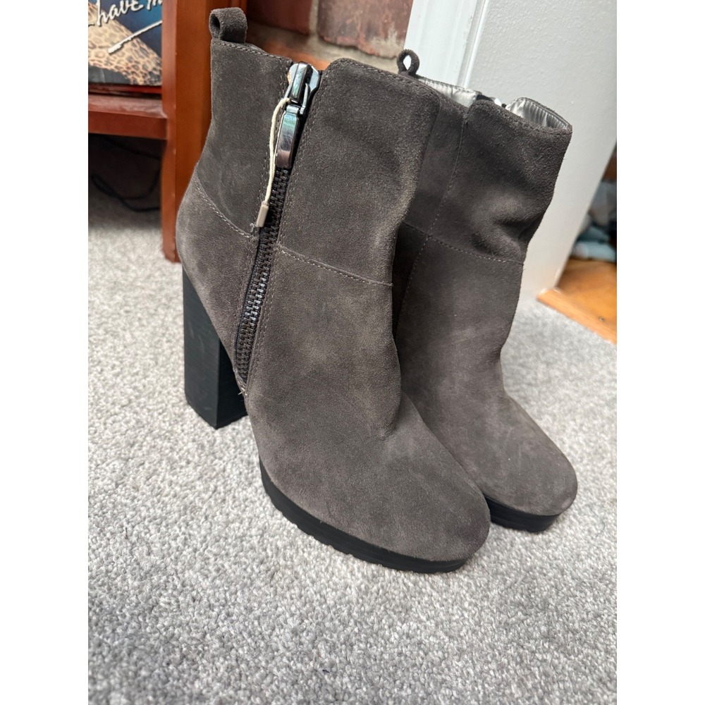 Lumberjack Vera Pelle Grey Suede Block Heel Platform Ankle Boots Size 38